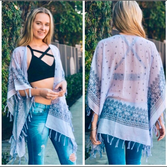 ⚠️1 LEFT⚠️ Ivory Tassel Kimono &/OR 👙cover-up NWT - Picture 5 of 8